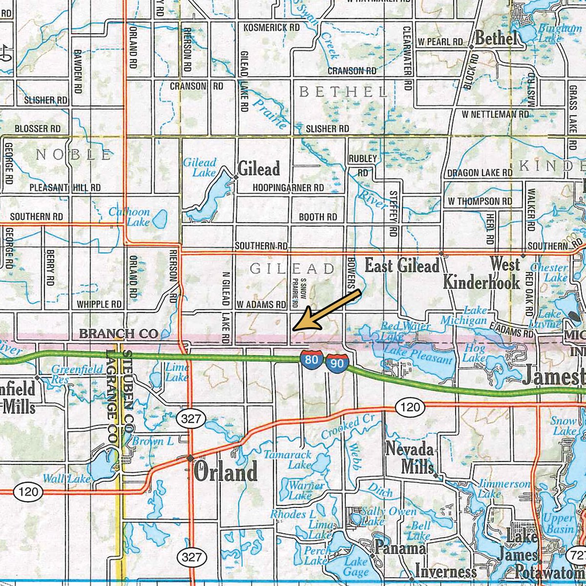Area map - FARM EQUIPMENT AUCTION IN BRANCH COUNTY, MICHIGAN